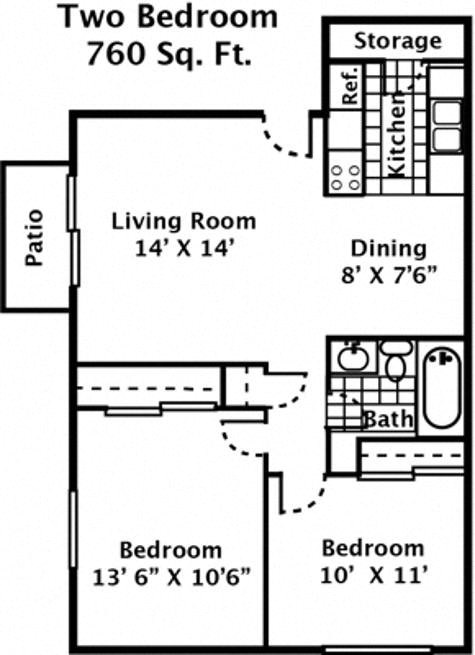 a floor plan of a house with a dining room and a living room