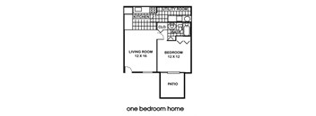 a floor plan of a small house with a bedroom and a living room