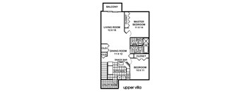 a floor plan of a small house with a kitchen and a living room