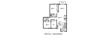 the plan of the upper villa floor plan with bedrooms and baths