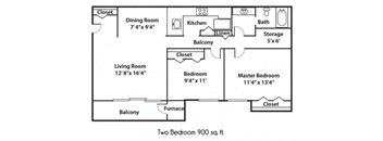 the floor plan for a small house with a kitchen and a living room