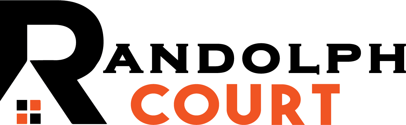 a green background with the word andourt court in orange and black