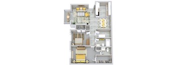 a floor plan of a house with a bedroom and a living room
