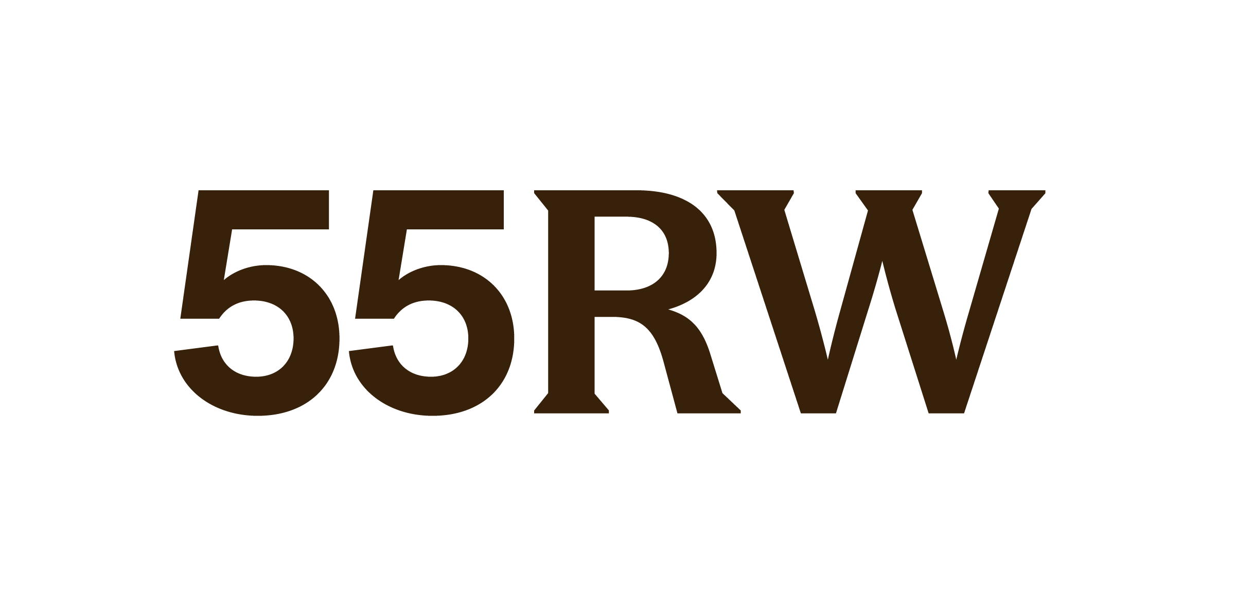The image features the text "55RW" in a large, brown font.