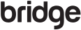 The image shows the word "bridge" in black text.
