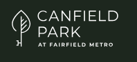 The image is a logo of Canfield Park at Fairfield Metro.