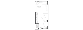 A black and white floor plan of a house with a living area of 15'-x15'.