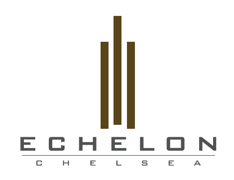 A logo with the text "ECHELON CHELSEA" in front of a green background.