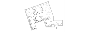 A floor plan of a house with rooms labeled.