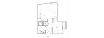 A floor plan of a house with a living room, kitchen, dining room, and bedrooms.