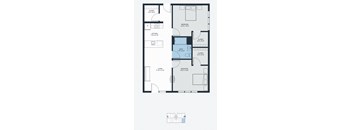 a floor plan of a home with a bedroom and a living room