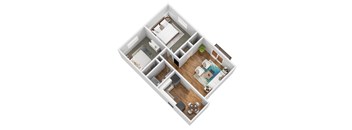 a floor plan of a home with a bedroom and a living room