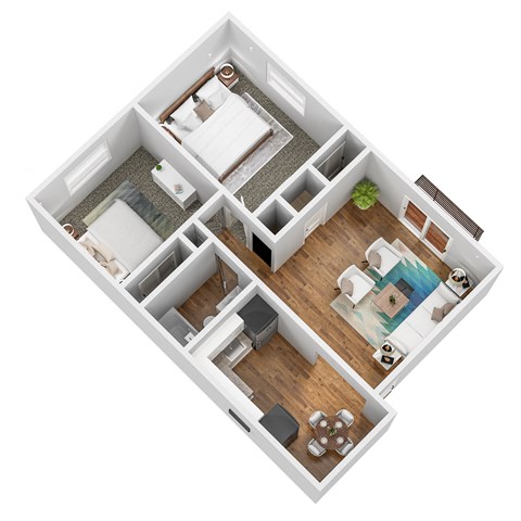 a floor plan of a home with a bedroom and a living room