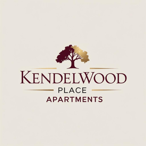 The image is a logo for Kendelwood Place Apartments.