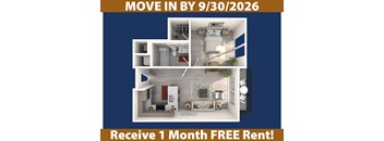 A poster advertising a free one month rent for a move in by September 30, 2026.