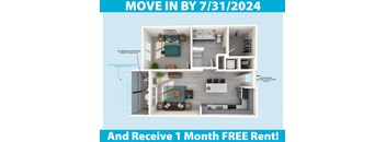 a floor plan of a 2100 sq ft apartment    and receive 1 month