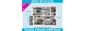 A flyer advertising a free 2 months rent for workforce housing.