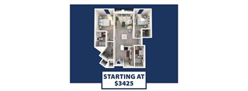 a 3d floor plan of a 319 sq ft apartment