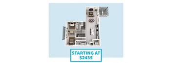 a rendering of a floor plan with pricing starting at 425