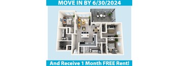 a floor plan of a apartment with a bedroom and a living room