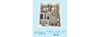 a floor plan of a 1 bedroom 1190 sq ft