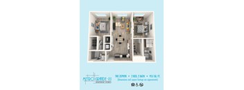 the falls floor plan  1 bedroom  1190 sq ft
