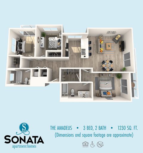 Sonata Apartment Homes_3 Bedroom