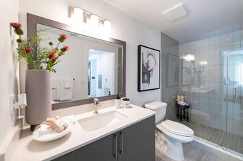 a white bathroom with a sink and a toilet
