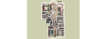 A floor plan of a house with a covered entry and a garage.