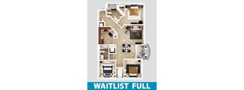 A floor plan of a house with the text "WAITLIST FULL" across the center.