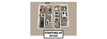 A graphic shows a floor plan of an apartment with a kitchen, living room, and bedrooms.