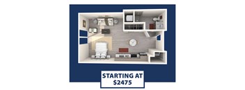 a rendering of a 3d floor plan starting at 425