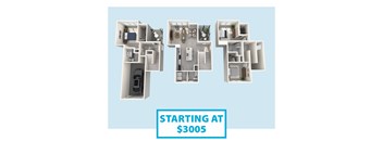 Three different layouts of a house with the text "STARTING AT $3005" below them.
