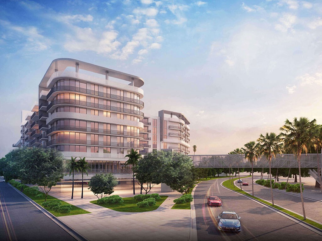 a rendering of a building on the side of a street