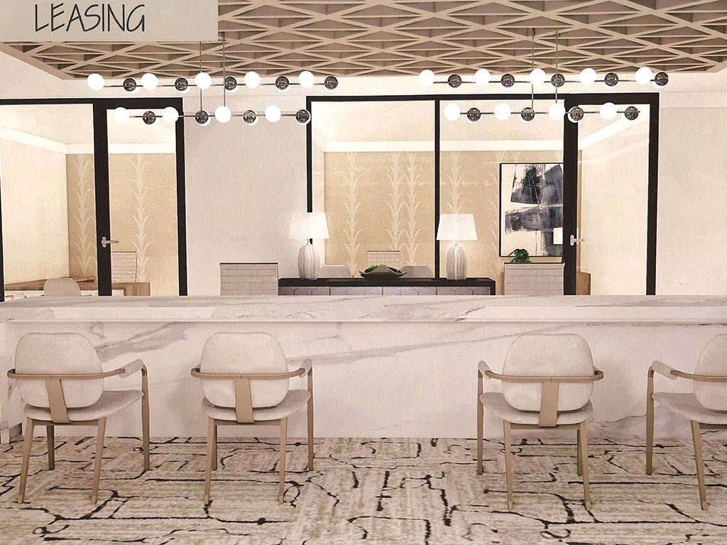 a bar with chairs and a counter in a lobby