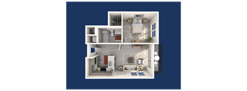 a floor plan of a 1 bedroom apartment