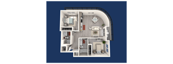 a floor plan of a 1 bedroom apartment