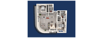 a floor plan of a 1 bedroom apartment