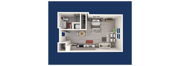 a floor plan of a 1 bedroom apartment