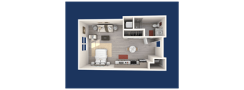a floor plan of a 1 bedroom apartment