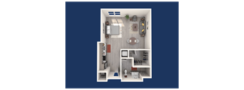 a floor plan of a 1 bedroom apartment
