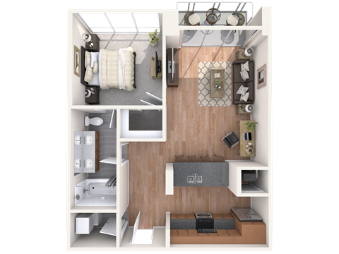 ONE BEDROOM, ONE BATHROOM