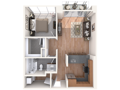 Renovated One Bed, One Bathroom Apartment home.