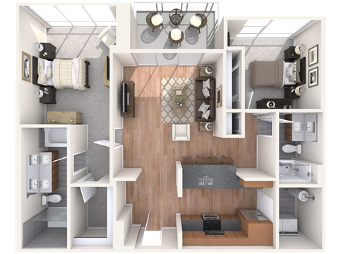 Newly Renovated 2 bed, 2 bath . split floor plan