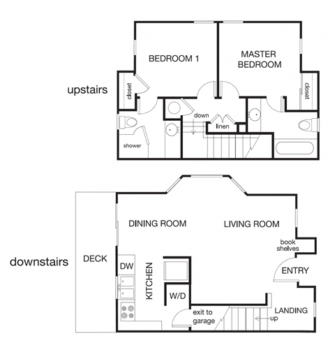 2 bed 2 bath D at Westmont Place Townhomes Apartments, Santa Cruz, CA, 95060