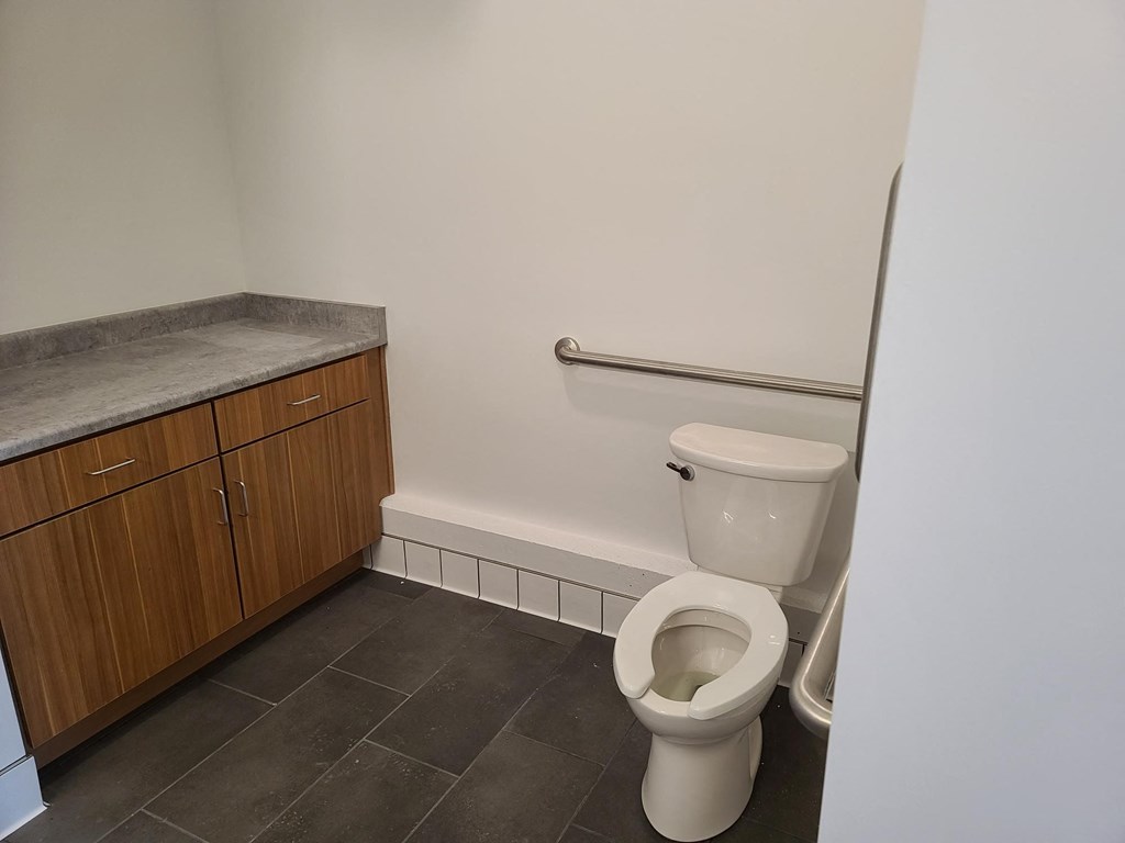 a bathroom with a toilet and a sink