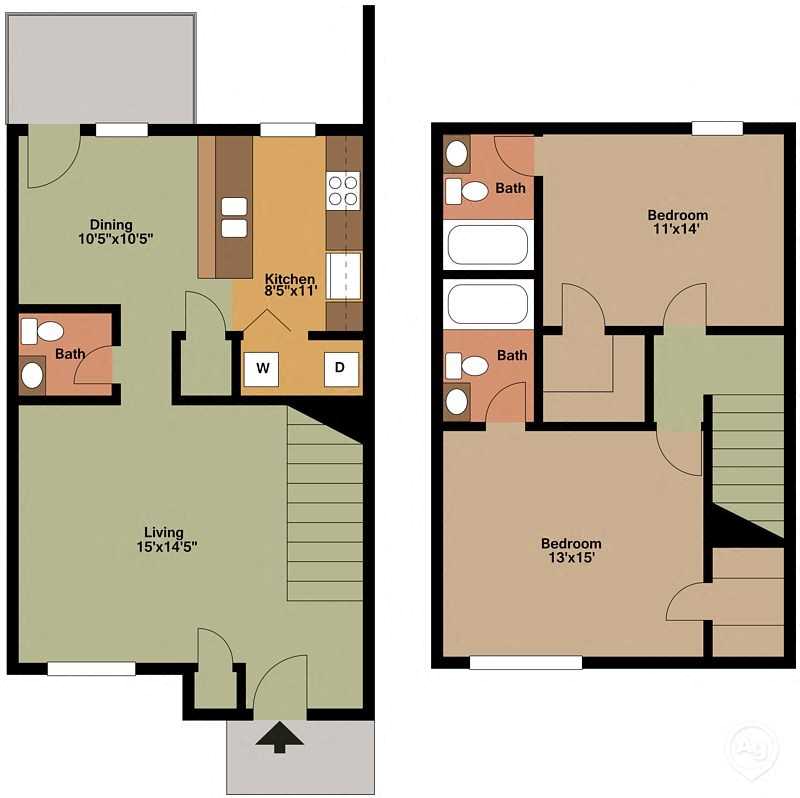 2 Bed 2.5 Bath TH