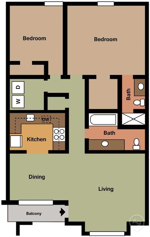 Two Bedroom Two Bathroom