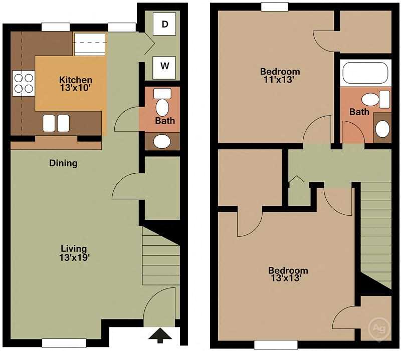 2 Bed 1.5 Bath