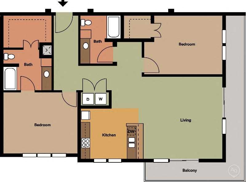 2 Bed 2 Bath B